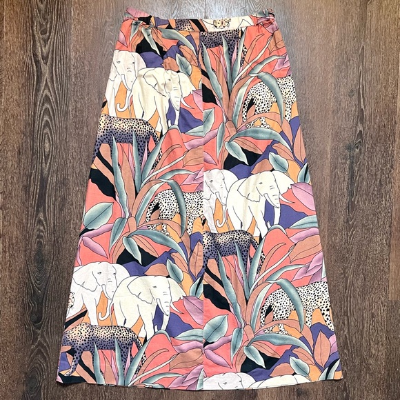 Vintage Safari Print Maxi Skirt - Picture 4 of 4